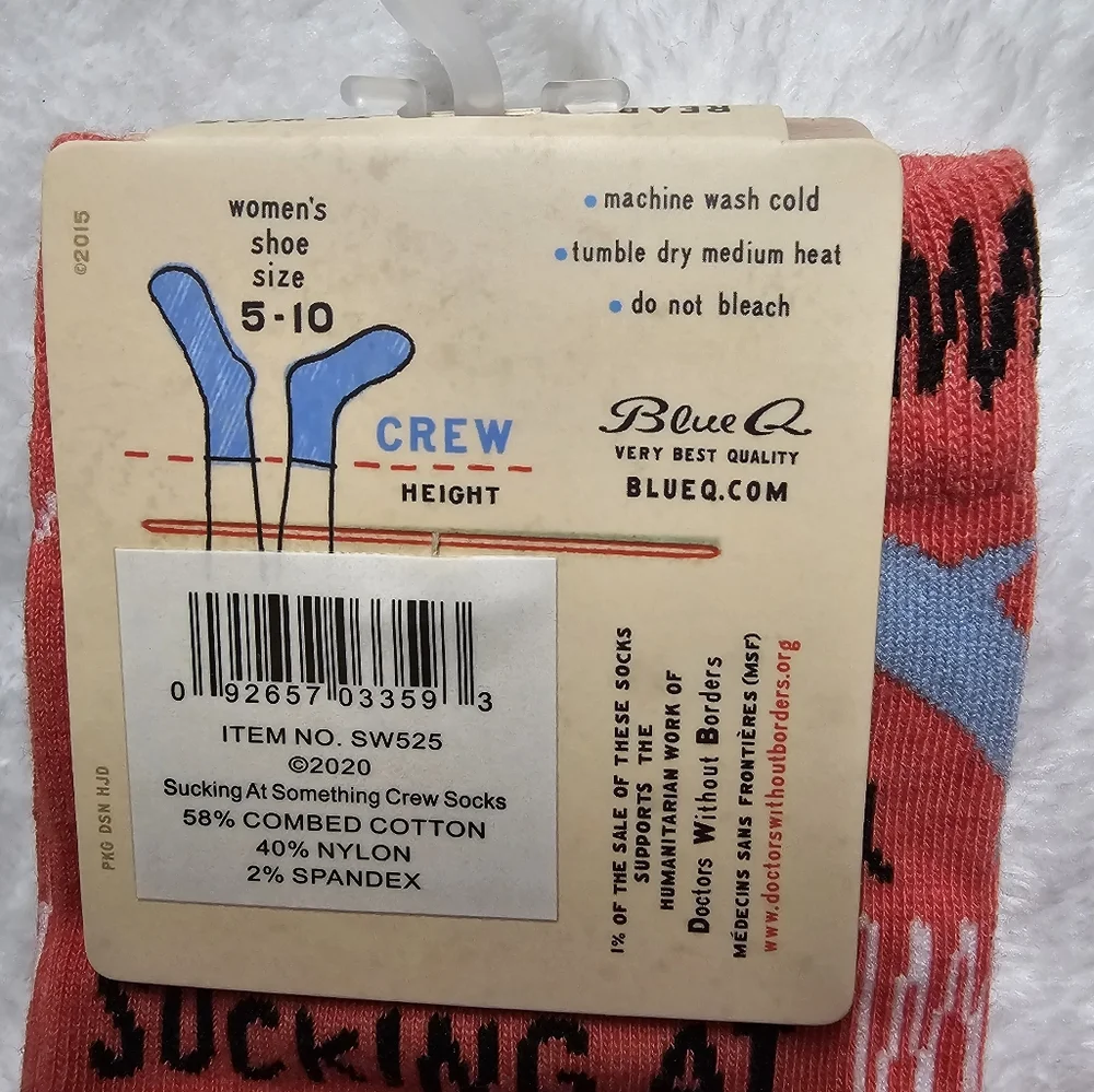 Blue Q Funny Try Sucking at Something Dolphin Crew Socks